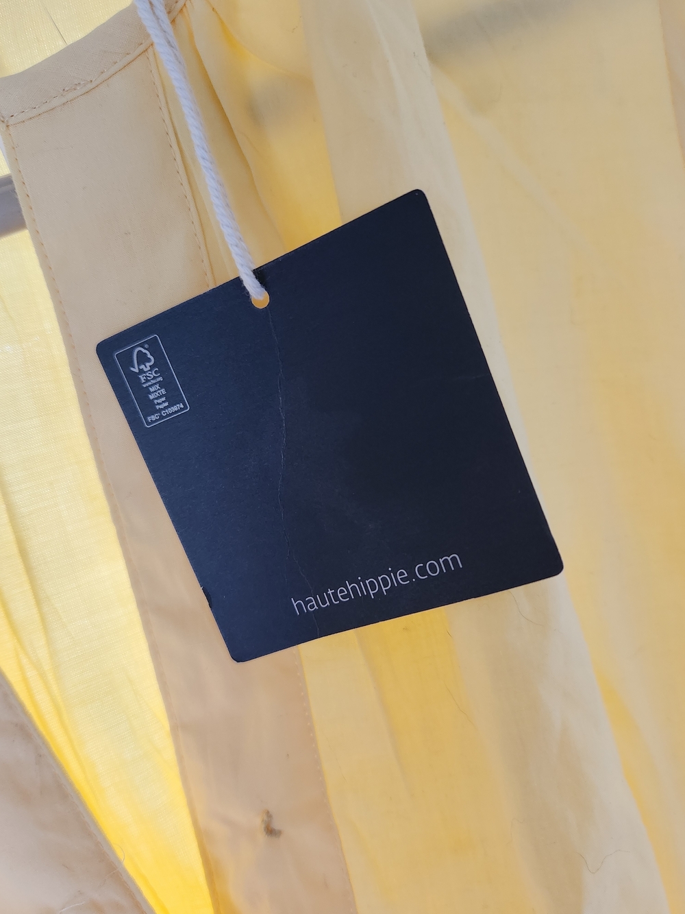 Haute Hippie Yellow Tiered Midi Dress with Scalloped Hem - Picture 3 of 4